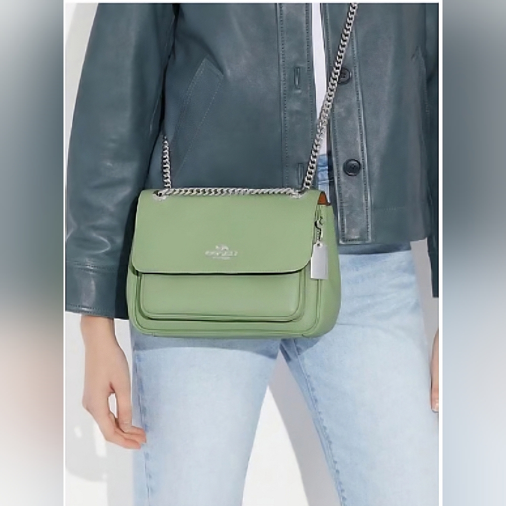 Coach 2023 Klare Chain Crossbody 25 Pistachio Leather Bag - Picture 3 of 16